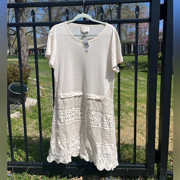 Sea New York Cotton Linen Embroidered Dress NWT - Picture 1 of 14